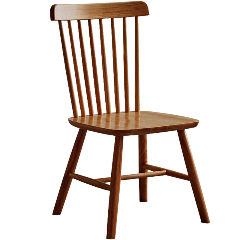 森雅特实木餐椅北欧椅现代简约靠背椅木椅子温莎椅餐馆椅子 胡桃色(两张) 两张实木椅子