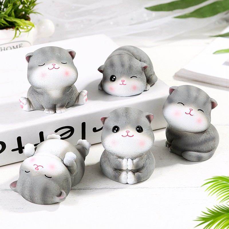 暖橙耀耀喵妮卡猫咪桌面摆件装饰生日520情人节礼物送男友女生闺蜜伴手礼 喵妮卡摆件（D款）+拉菲草礼盒