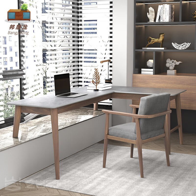 飘窗书桌实木阳台改高低脚电脑桌改造l型长短腿学习桌子 支持颜色尺寸