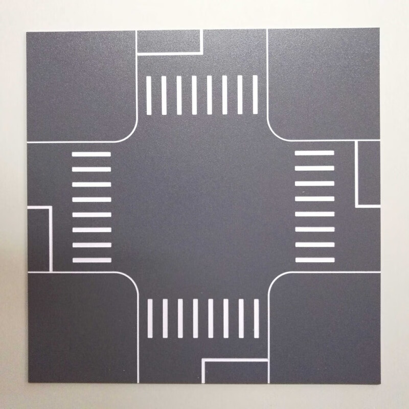 建筑通用塑料马路公路道路场景硬质塑料沙盘模型 十字路(13×13厘米)