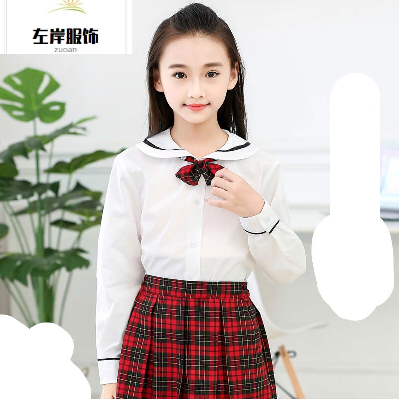 深圳市统一小学生校服 女款秋季冬制礼服 白色单件衬衫衣ff 女长衬衫