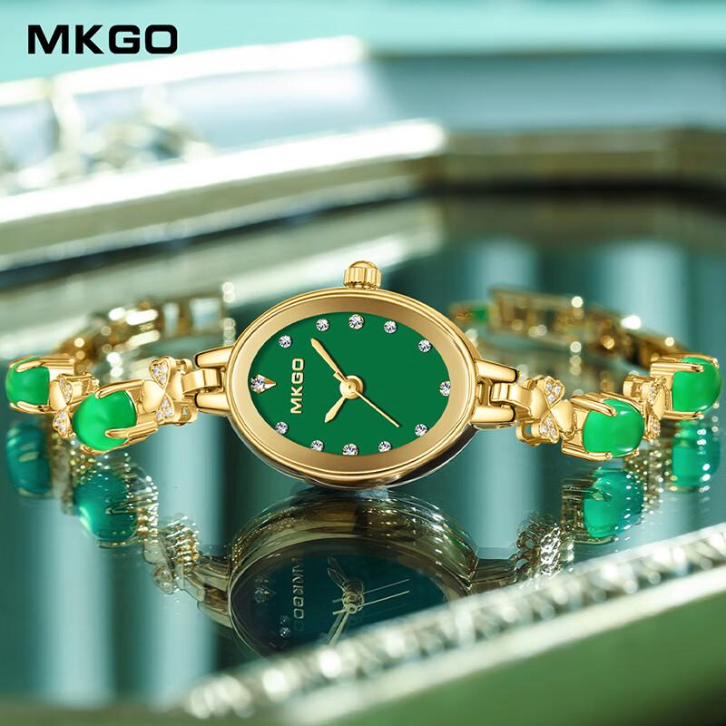 mkgo 520情人节礼物送女友 手表女小表盘防水手链表轻奢镶钻石英女表