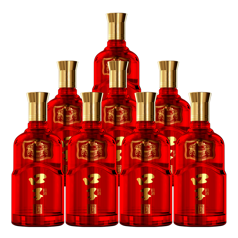 口子窖口子坊红坊41度500ml*8瓶整箱装送礼 白酒口粮光瓶酒【酒厂直供
