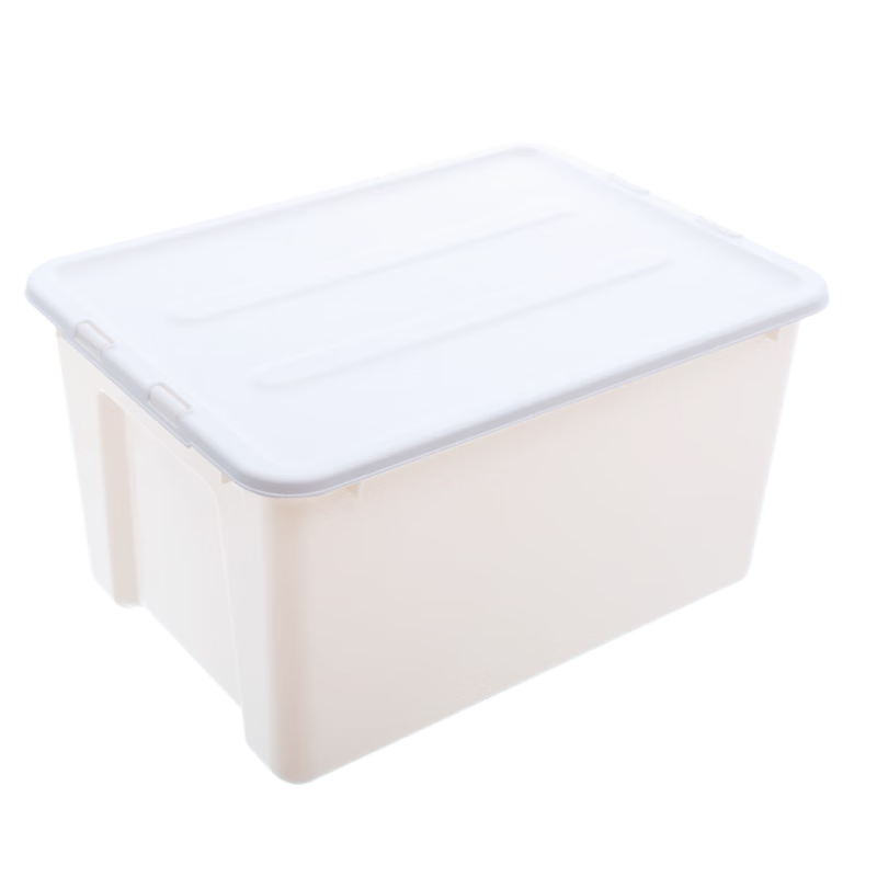 禧天龙加厚衣物塑料收纳箱玩具整理箱杂物储物箱搬家箱大号49升近直角 白色3个装