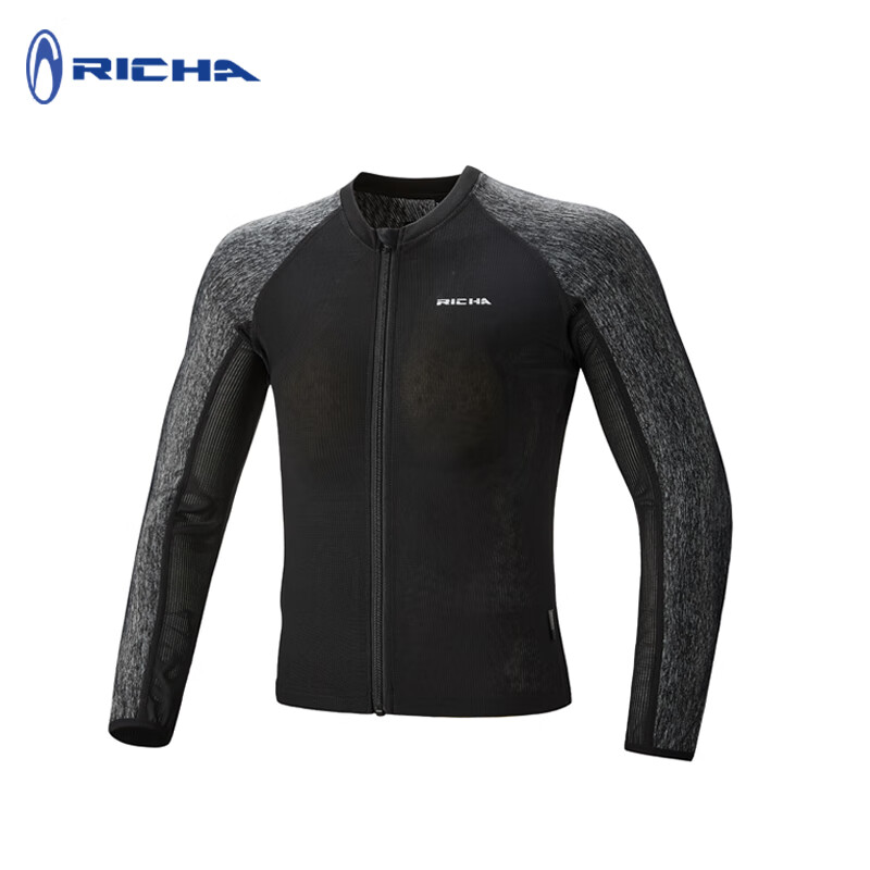 RICHA摩托车护甲衣夏季网眼透气骑行服防摔慢回弹护具防护软甲衣 灰色M-L码
