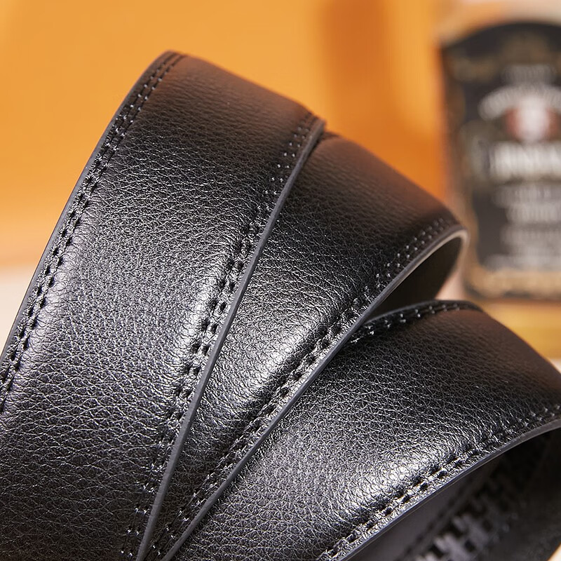 喜来登（SHERIDAN）皮带男士 新款 牛皮自动扣商务腰带休闲裤带精致 礼盒装送男友 黑色SH521565S