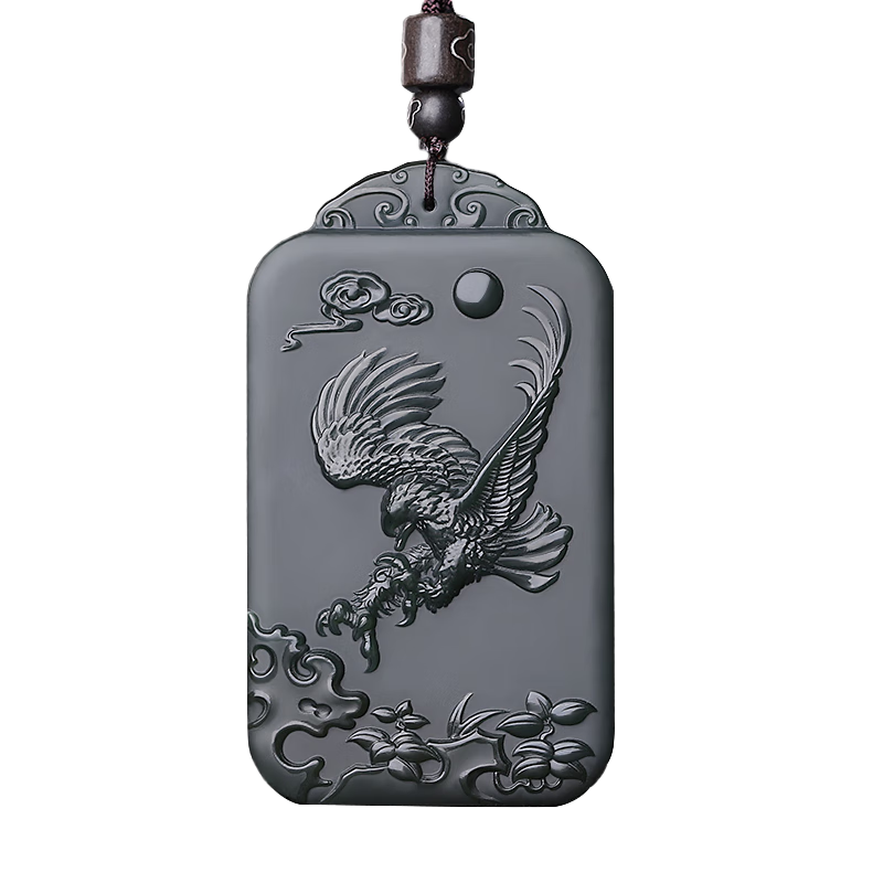 涵怡和田玉大展宏圖吊墜男老鷹玉墜玉牌玉佩女雙面精雕