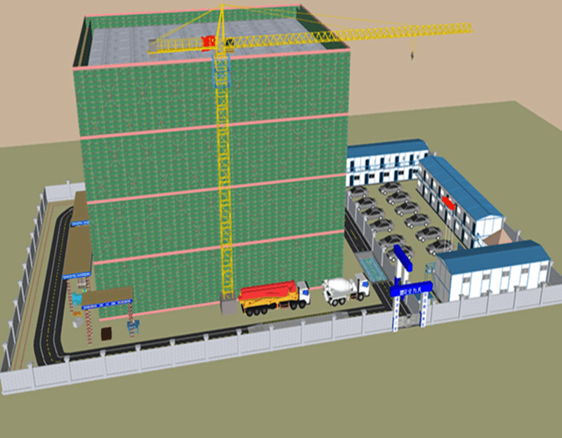 品茗bim绘制做画各类工程施工现场三维立体布置图施工现场平面布置图