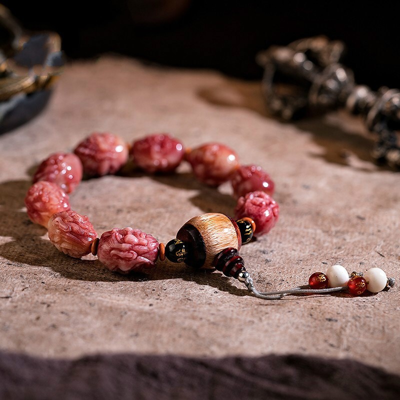 豪珠 原创骆驼骨手串 满血天然骨雕十八罗汉佛珠男女款民族风文玩手链