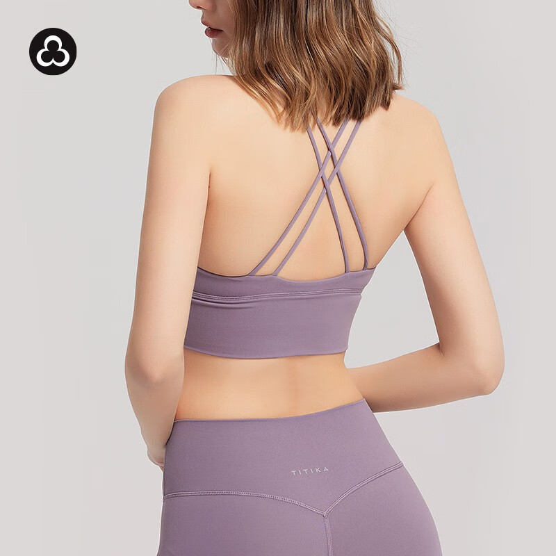 TITIKA ACTIVE加拿大TITIKA运动背心裸感防震美背文胸瑜伽含胸垫内衣JustPeachy 星空蓝Just Peachy（双肩带） M