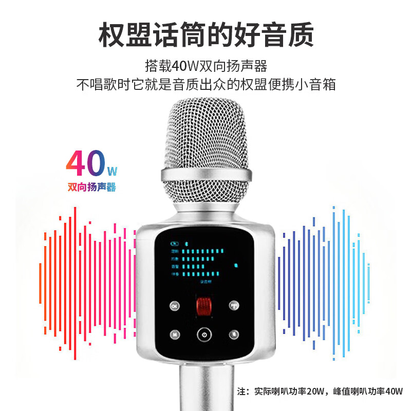 权盟 炫声麦旗舰话筒音响一体麦克风无线蓝牙家用全民电视k歌神器车载唱歌手机直播录音声卡设备套装 【店铺爆款】旗舰版升级新款(有U段)