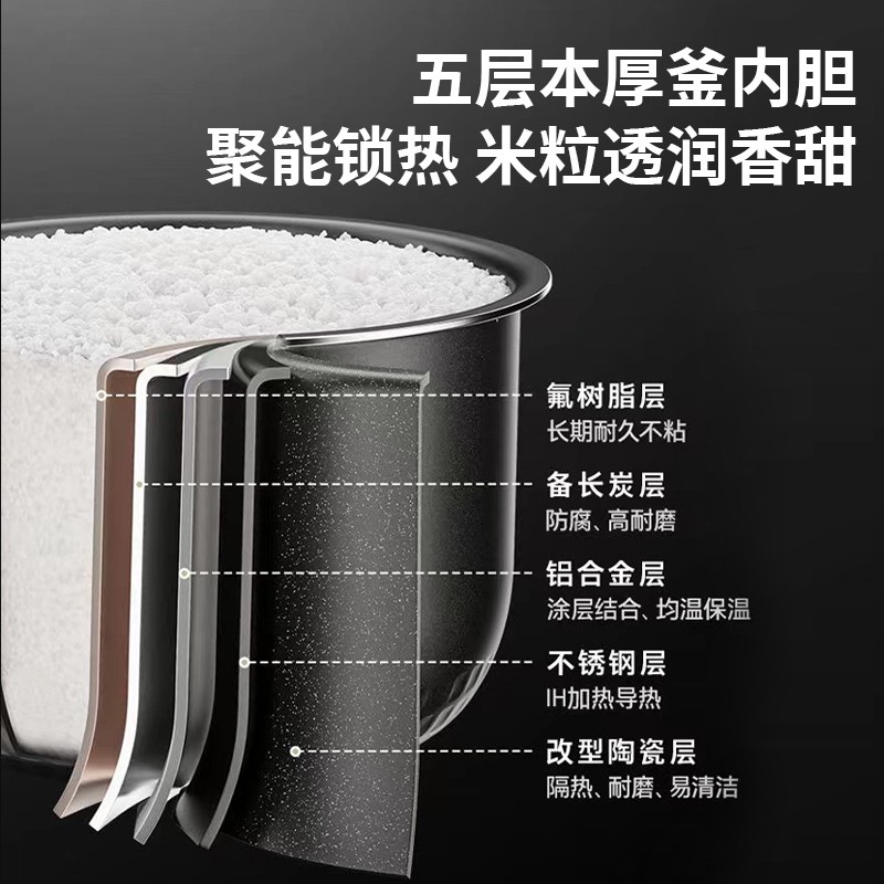 东芝（TOSHIBA）316L不锈钢0涂层发芽米鲜饭煲 2L/3L迷你电饭锅 IH立体加热 智能预约煮粥煲煮饭锅  1-2-4人 单内胆 2L RC-7HSC