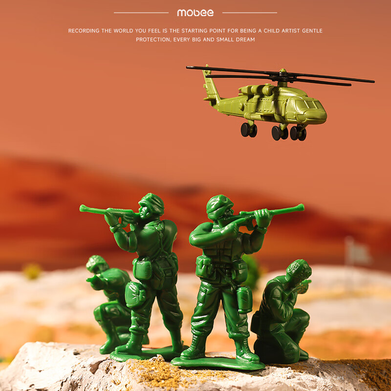mobee兵人套装海陆空军事模型玩具男孩阵地沙盘小士兵对战儿童生日礼物 火线穿越兵人礼盒;模拟打仗 大收纳空投装 附军事地图 直升机航母潜水艇驱逐舰坦克战斗机