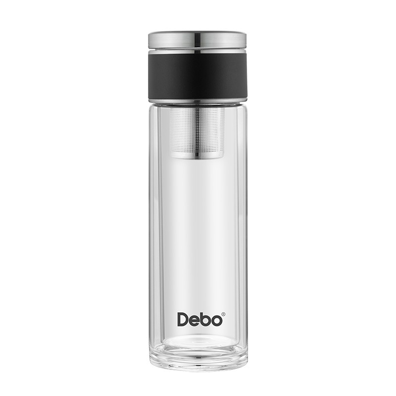 Debo 德铂莱斯利茶水分离玻璃杯泡茶杯居家办公水杯