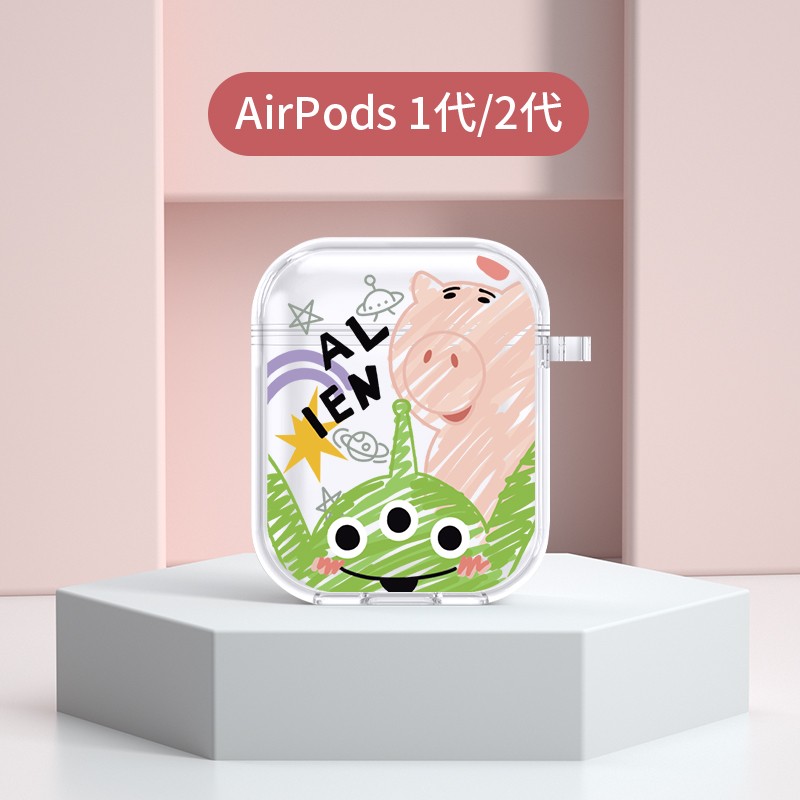 美十美分(msmf) 卡通透明pro苹果蓝牙耳机套第二代彩绘液态硅胶软壳