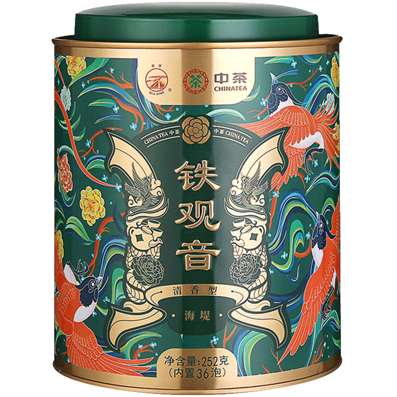 中茶铁观音海堤特级清香型铁观音独立袋泡乌龙茶罐装版252g,品质保证