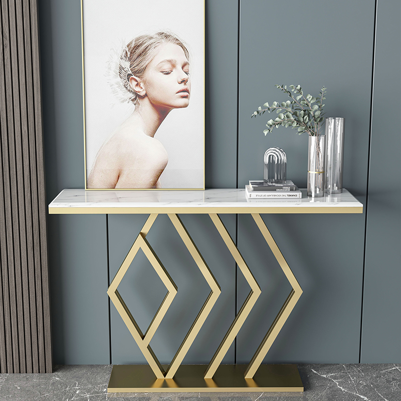 陌古轩北欧轻奢大理石玄关台简约背景墙条案置物架入户柜进门端景台