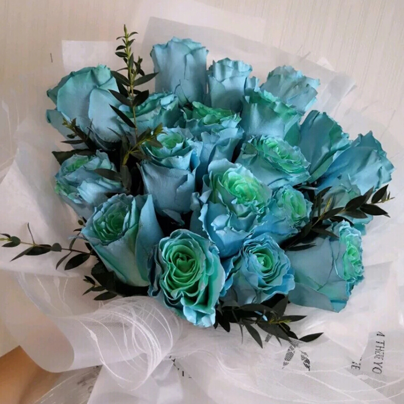 满味园鲜花速递同城配送厄瓜多尔薄荷绿玫瑰花束生日礼物送女友老婆