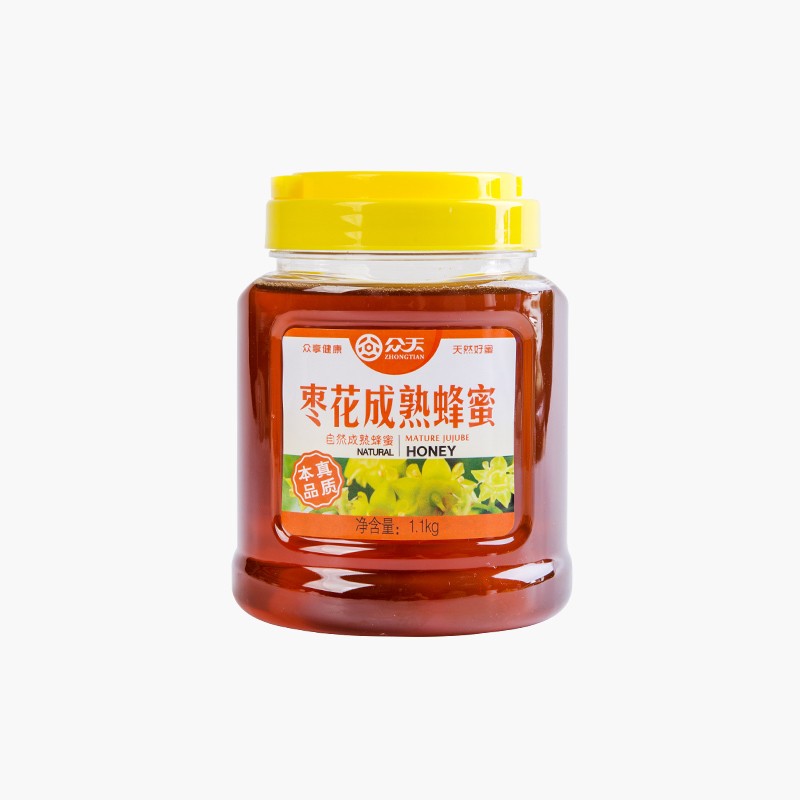 众天蜂蜜 秦岭农家自产蜜蜂酿造自然成熟 红枣蜜 枣花成熟蜂蜜1.1kg 枣花蜂蜜1.1kg