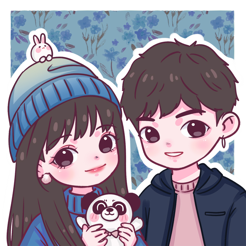 芳居道q版手绘头像画卡通真人照片动漫人像漫画头像定制情侣画像约稿