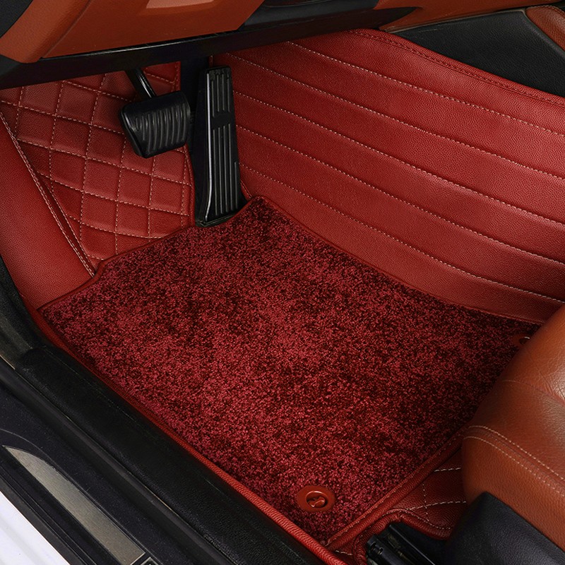 加蒂诺宝马X3X5X7系新款专用全包围双层头层真皮汽车脚垫定制 红色 专车专用请备注车型和年份配置