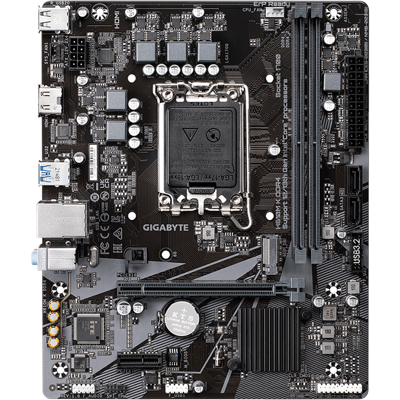 ���Σ�GIGABYTE��H610M K DDR4����֧��CPU12�����12400F(Intel H610/LGA 1700)