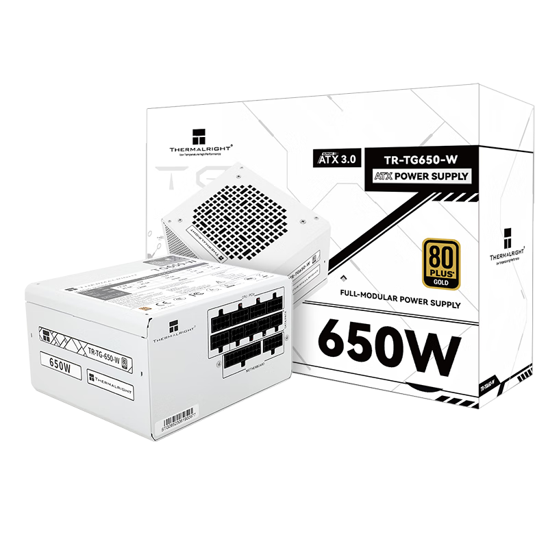 Thermalright(利民)  额定650W TR-TG650-W 金牌全模组  全日系电解电容14CM小机身ATX3.0电源 80PLUS金牌认证