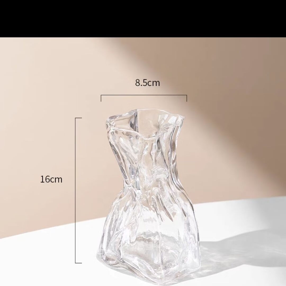 法奇仕手工花瓶异形折纸摆件客厅ins风玻璃插花水培高级感 折纸小号