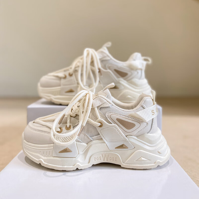 卡柏奇2024春季新款厚底老爹鞋女厚底百搭街拍运动鞋i