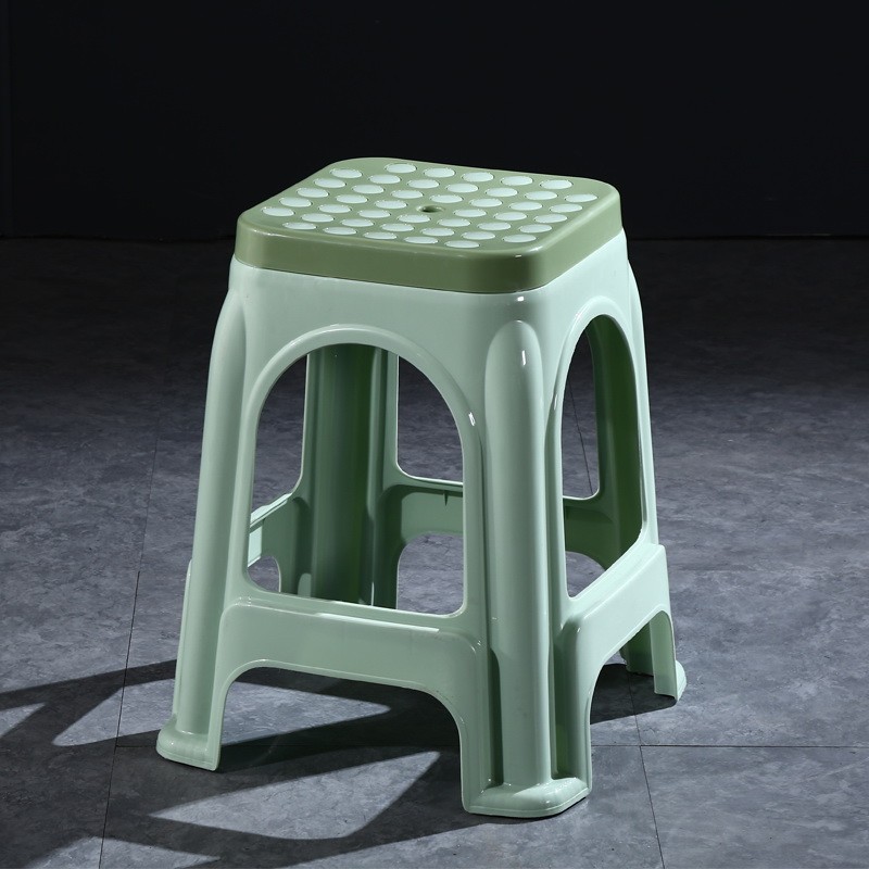 和大人 家用加厚塑料凳子高凳板凳成人凳客厅朔料方凳子胶登子经济型 绿色四把装