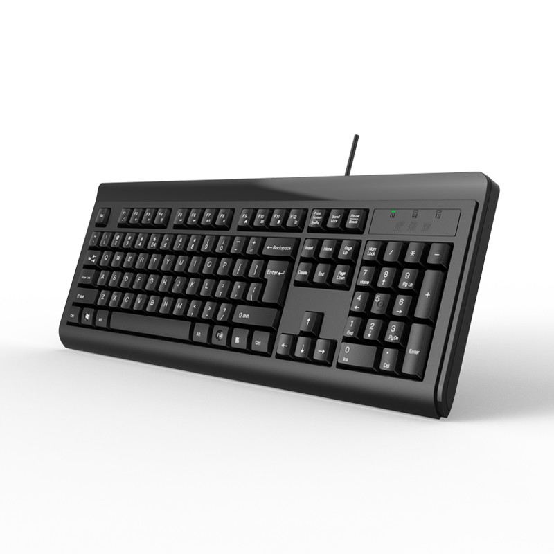 双飞燕（A4TECH) KB-8A 有线键盘 办公打字专用台式电脑笔记本外接薄膜键盘 USB接口 黑色