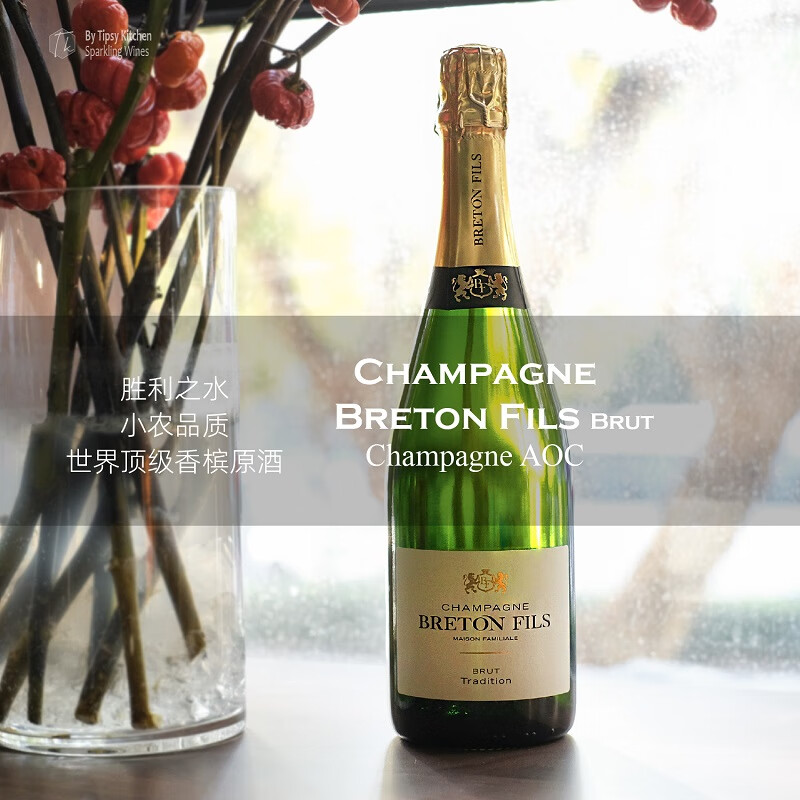 布雷登法国原瓶进口红酒传统小农香槟 champagne干型气泡起泡葡萄酒