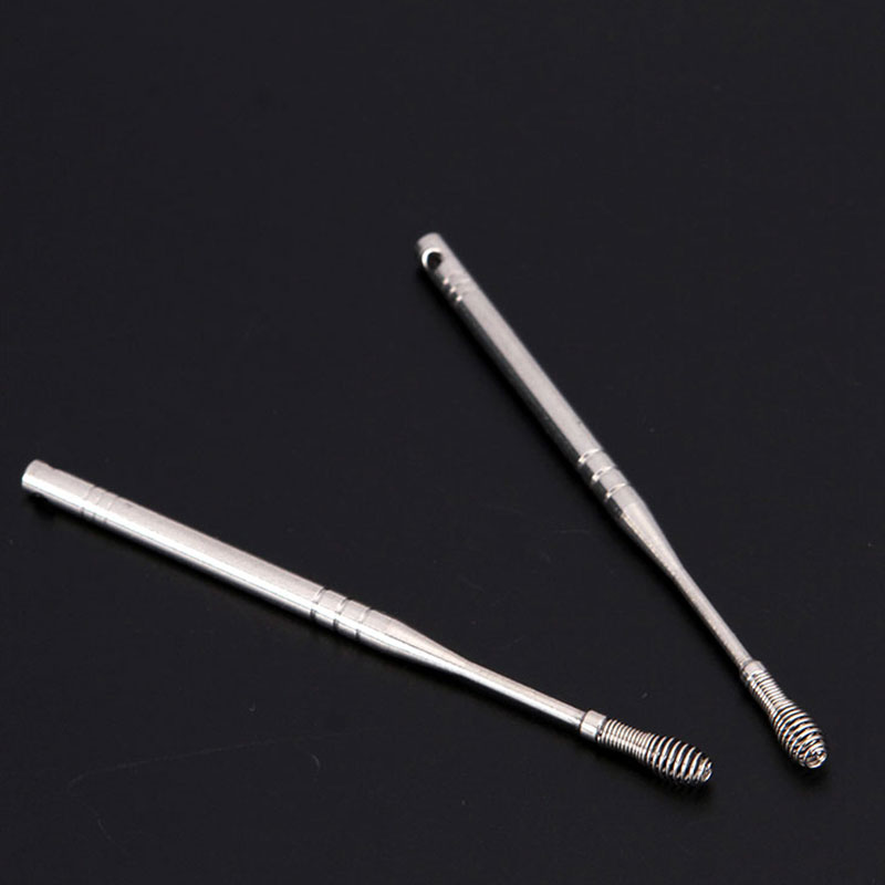 新款不锈钢挖耳勺弹簧耳勺螺旋耳朵勺采耳神器耳朵清洁器耳扒 2个装配