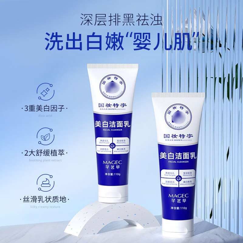 国妆特字控油排行前十脸部110g去除深层清洁控油烟酰胺 洗面奶(110g)1