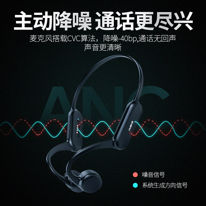 园世 骨传导蓝牙耳机游泳耳机防水运动耳机跑步防汗ipx8水下自带内存MP3无线不入耳苹果华为索尼通用 黑色 蓝牙5.0+8G内存+8级防水 可游泳用