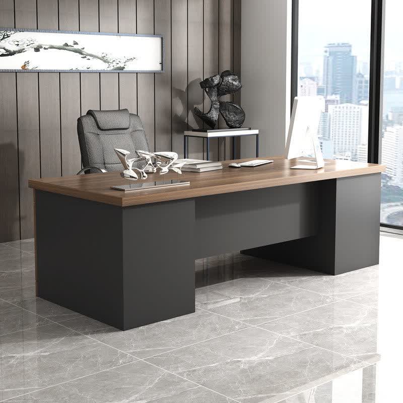 现代老板桌职员桌办公家具桌椅组合经理主管 经典尤加利色加厚5cm桌面