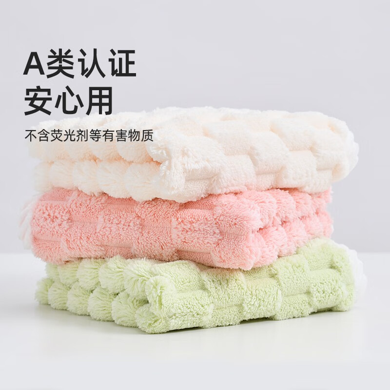 擦手巾 挂式加厚可爱动物小毛巾 厨房卫生间居家柔软吸水不掉毛 两条b