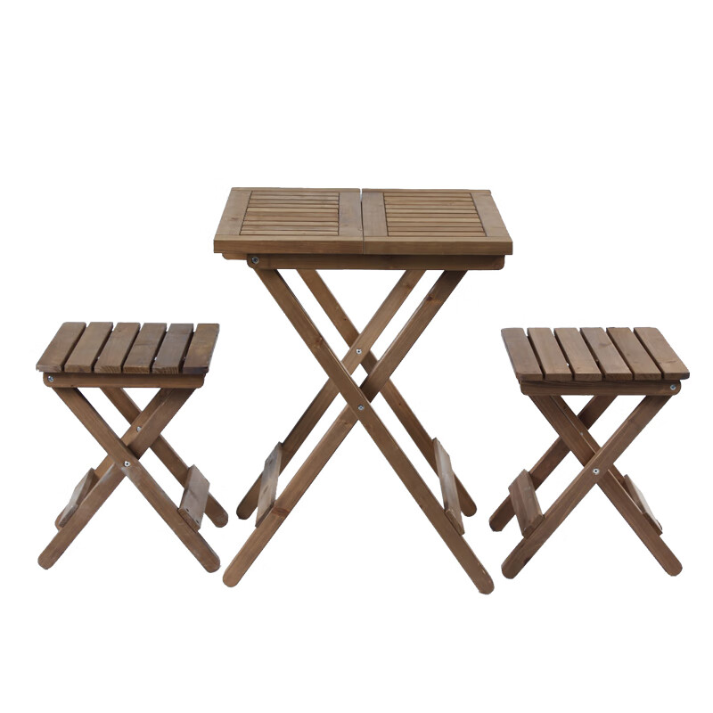 伊奴斯官方直销露台桌椅实木可折叠桌靠背椅组合便携用户外阳台简易