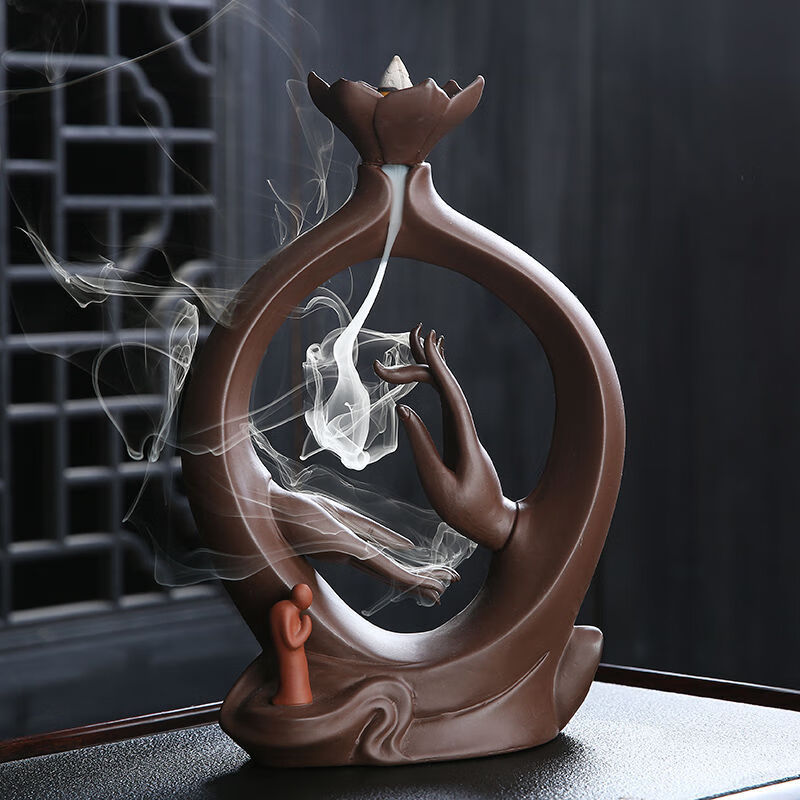 香炉禅意摆件创意大号家居用品香插香座香薰桌面摆设 佛手禅心(悟禅)