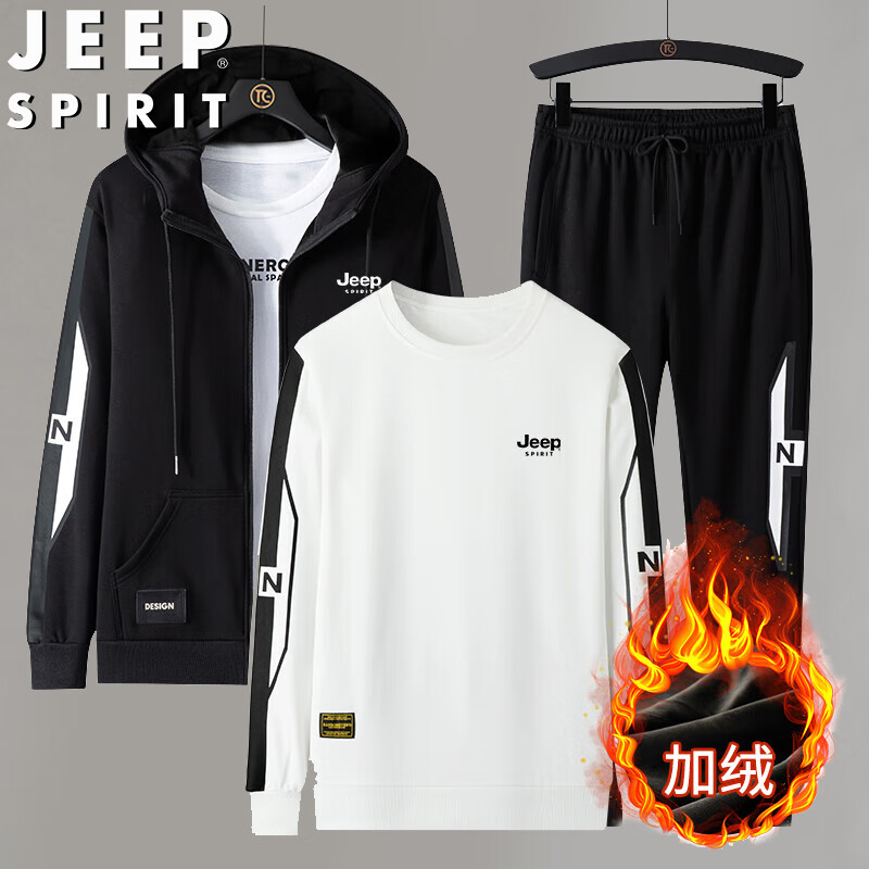 JEEP SPIRIT������װ���ﶬ�Ӻ��˶��п��������п������� �ڰ�ɫ���� 4XL 