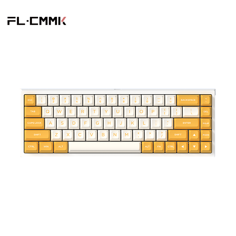 腹灵FL680热插拔蓝牙三模机械键盘68键RGB电竞游戏有线2.4G无线键盘手机电脑平板小键盘机械 三模无线版-全键可换轴-香蕉黄-佳达隆CAP黄轴