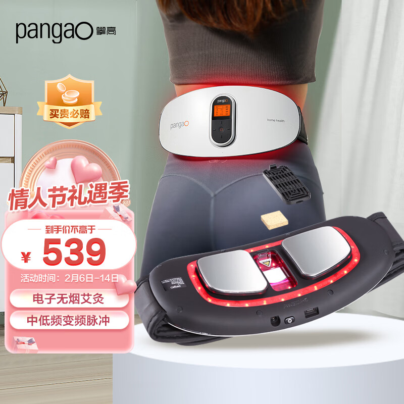 攀高（PANGAO）腰部按摩器w8腰椎腹部按摩仪 中频艾灸热敷护腰带【情人节礼物】