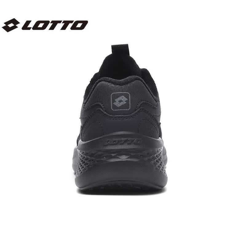 乐途（LOTTO）休闲鞋男跑步鞋男皮面加绒保暖轻弾舒适缓震防滑户外运动鞋女 黑色加绒（女款） 40