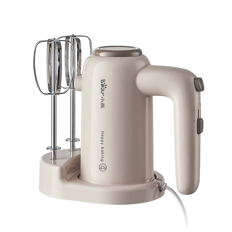 政府补贴、plus会员：小熊（Bear）电动打蛋器 家用手持自动奶油打发器蛋糕迷你搅拌器双棒配置大功率快速打发 豪华款 无底座125瓦大功率