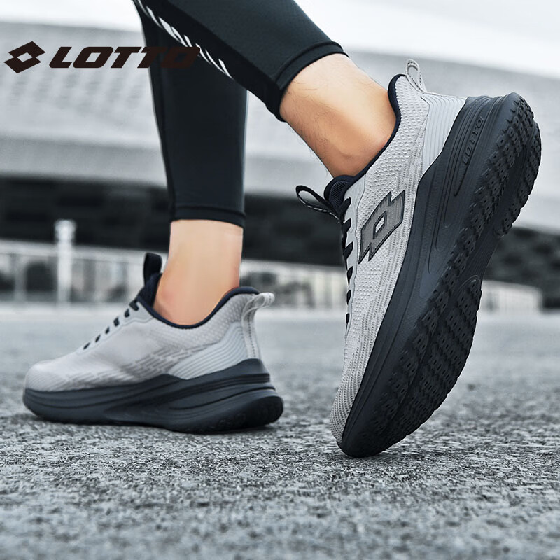 乐途(LOTTO)官方跑步鞋男鞋2024新款夏季网面运动鞋减震软底轻便跑步鞋女 灰色·男 39