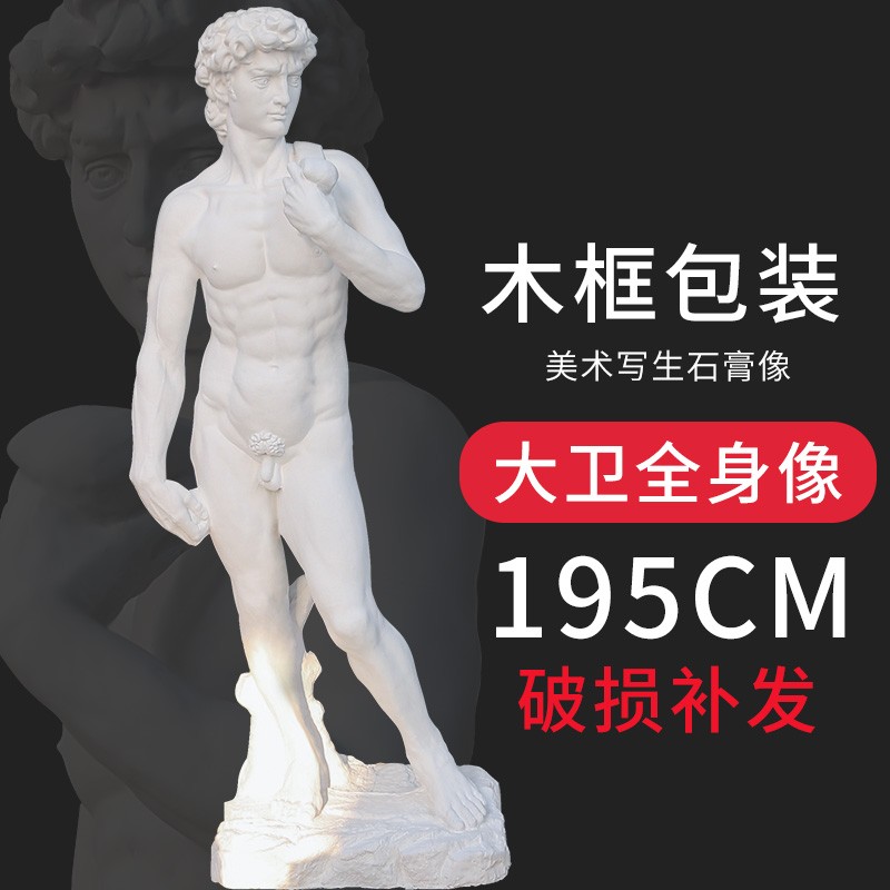大卫石膏像大号素描全身像石膏头像雕塑学校静物器材写生模型胸像欧式