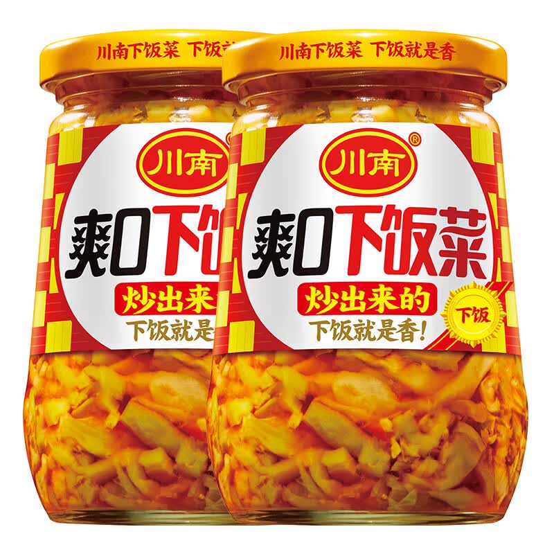 川南爽口下饭菜335g/瓶装榨菜四川特产开味菜佐餐小菜吃饭拌面  爽口下饭菜335g*2瓶