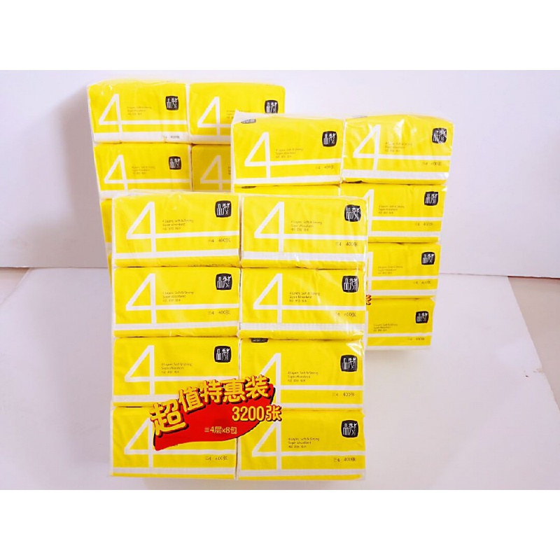 品秀抽纸品秀八连包抽纸3提*8包24包纯木浆餐巾纸抽纸