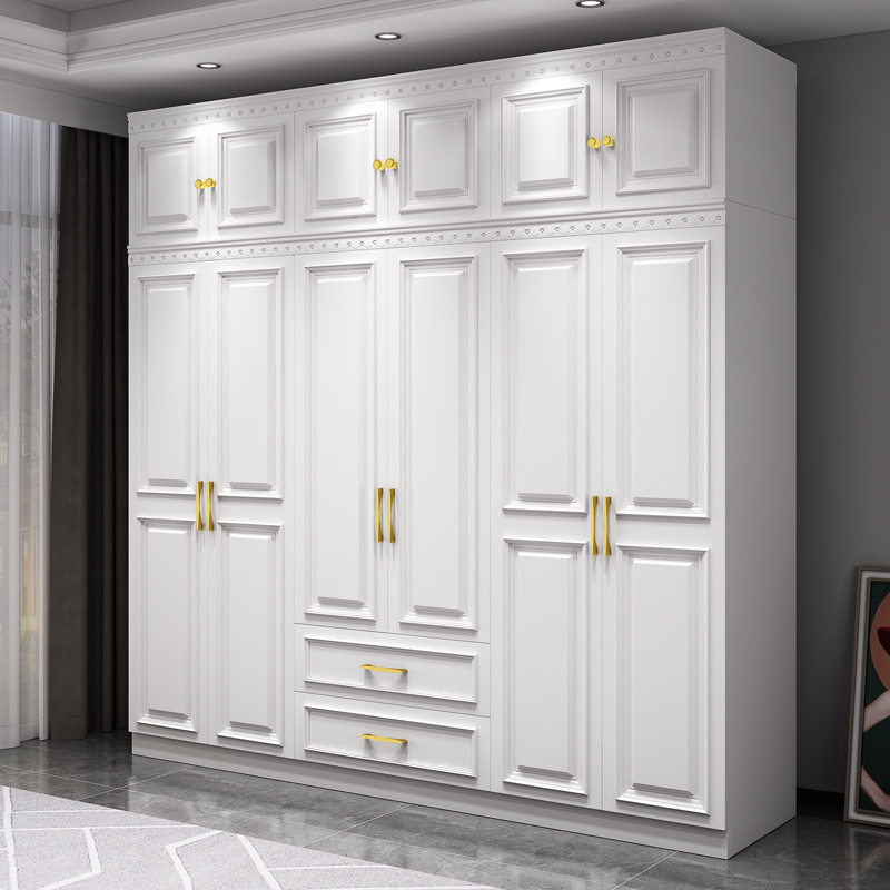 【新款】六开门衣柜 简易大衣柜组合 橱子衣柜现代简约美式乡村白色四