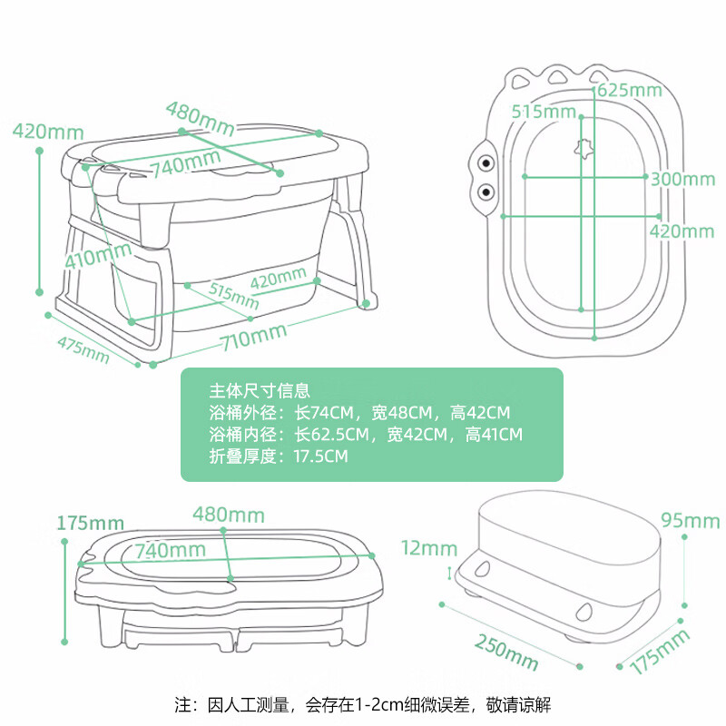 世纪宝贝（babyhood）婴儿洗澡盆泡澡桶可折叠浴桶宝宝游泳桶大号新生儿童用品 洛克黄(单桶)【送礼包+浴凳】